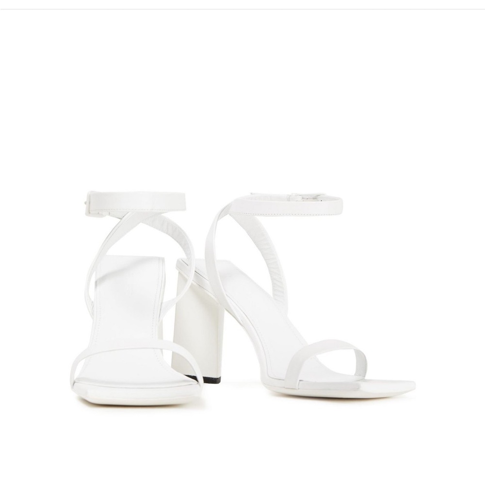 BALENCIAGA MOON LEATHER ANKLE-STRAP SANDALS IN WHITE SIZE EU 38.5/ US 8.5 - Picture 3 of 5
